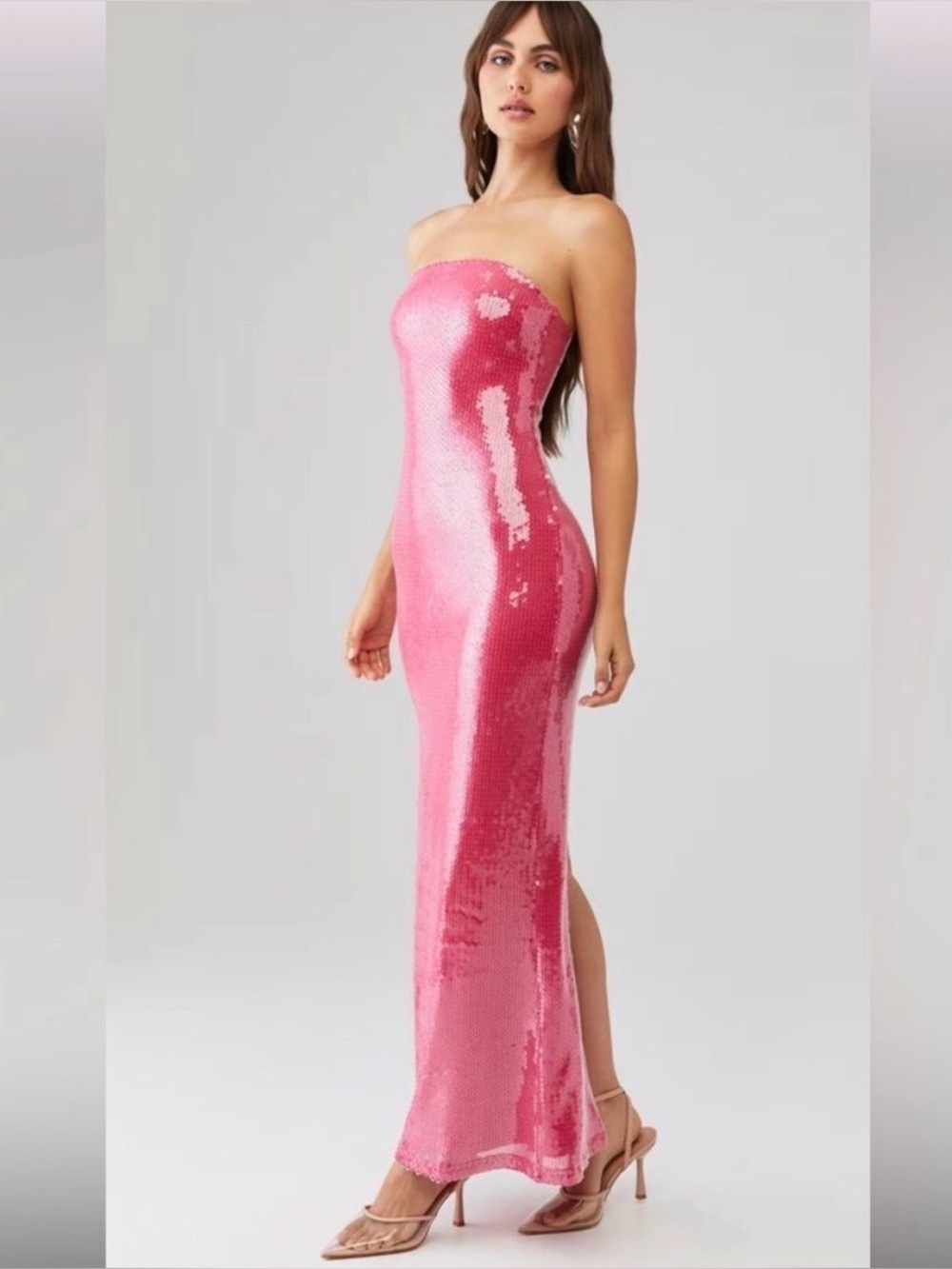 endless rose Women's Strapless Sequins Maxi Dress